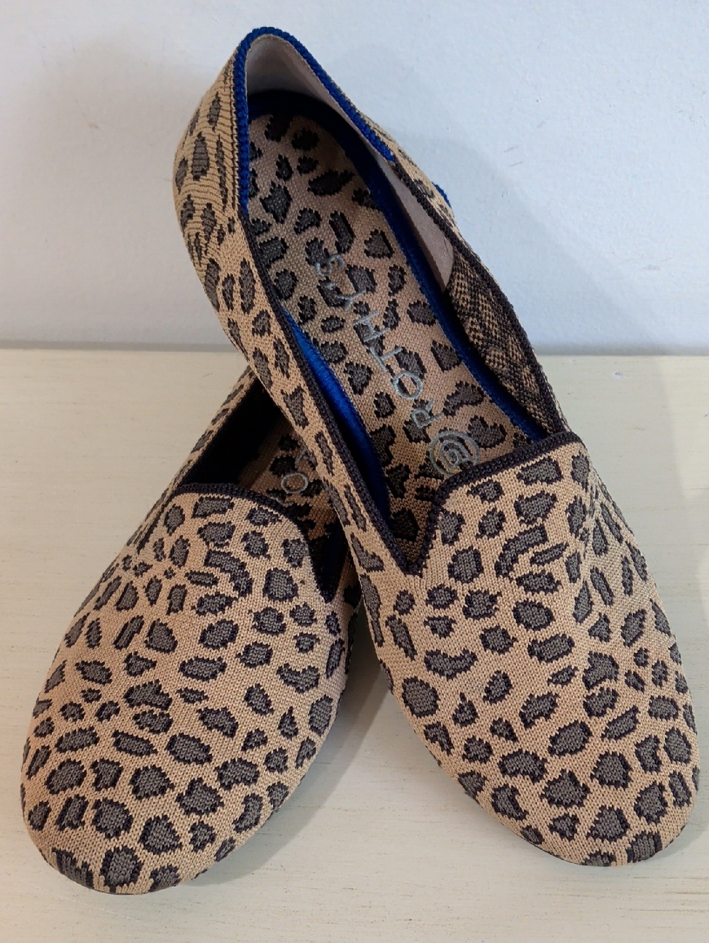 Rothy's Animal Print Knit Loafers Size 8